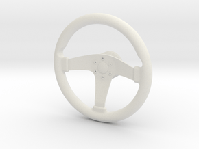 1/6 Scale steering wheel in White Natural Versatile Plastic