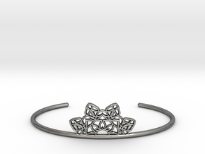 Half Mandala Cuff - small in Fine Detail Polished Silver