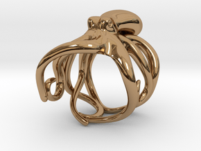Octopus Ring 21mm in Polished Brass