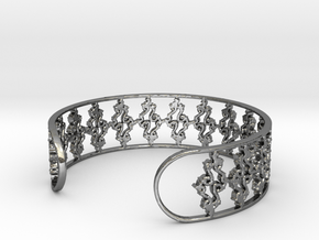 Julia Set Bracelet 7in (18cm) in Fine Detail Polished Silver