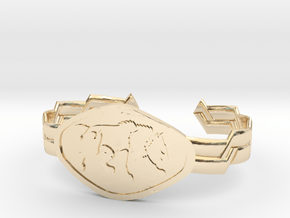 2.5" Wolf Bracelet in 14k Gold Plated Brass