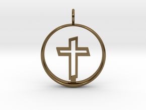 Cross Pendant 2 - (Medium) in Polished Bronze