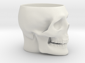 Skull Mug in White Natural Versatile Plastic