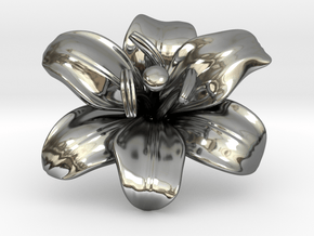 Lily Flower 1 - M in Fine Detail Polished Silver