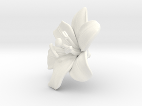 Lily Flower 1 - L in White Processed Versatile Plastic