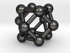 0282 Cuboctahedron V&E (a=1cm) #003 in Polished and Bronzed Black Steel
