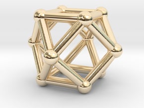 0281 Cuboctahedron V&E (a=1cm) #002 in 14K Yellow Gold