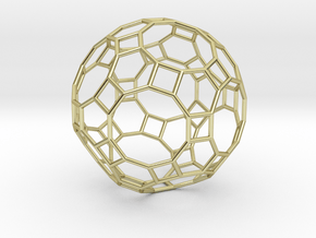 0283 Great Rhombicosidodecahedron E (a=1cm) #001 in 18k Gold Plated Brass