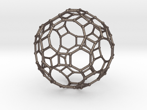 0284 Great Rhombicosidodecahedron V&E (a=1cm) #002 in Polished Bronzed Silver Steel