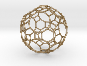 0284 Great Rhombicosidodecahedron V&E (a=1cm) #002 in Polished Gold Steel