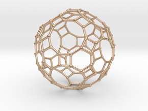 0284 Great Rhombicosidodecahedron V&E (a=1cm) #002 in 14k Rose Gold Plated Brass