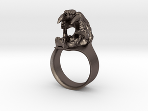 Sabretooth Ring in Polished Bronzed Silver Steel: 7.5 / 55.5