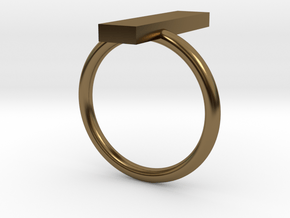 Long ring - size 54 in Polished Bronze