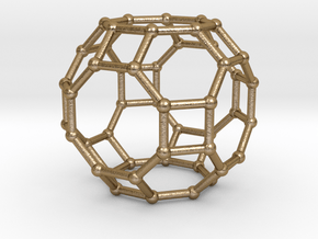 0287 Great Rhombicuboctahedron V&E (a=1cm) #002 in Polished Gold Steel