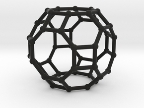 0287 Great Rhombicuboctahedron V&E (a=1cm) #002 in Black Natural Versatile Plastic
