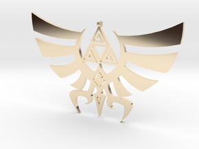 Triskele Hyrule Crest Pendant in 14K Yellow Gold