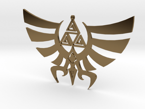 Triskele Hyrule Crest Pendant in Polished Bronze