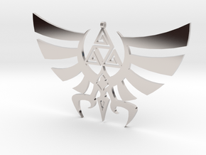 Triskele Hyrule Crest Pendant in Rhodium Plated Brass