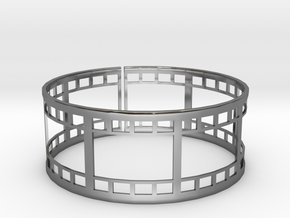 Film Strip Ring in Fine Detail Polished Silver