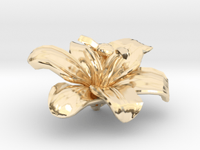 Lily Flower Rock 1 - S in 14k Gold Plated Brass