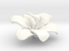 Lily Flower Rock 1 - S in White Processed Versatile Plastic
