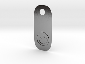 Happy Tag in Polished Silver