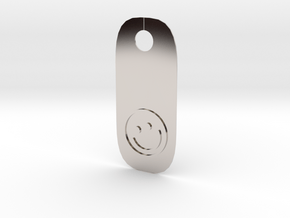 Happy Tag in Rhodium Plated Brass