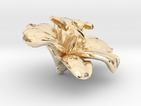 Lily Flower Rock 1 - M in 14k Gold Plated Brass