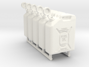 1-18 Military Fuel Can 5 Units in White Processed Versatile Plastic