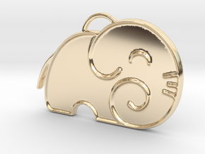 Elephant Silhouette in 14K Yellow Gold
