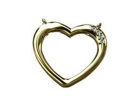 Heart Pendant in Smooth Fine Detail Plastic
