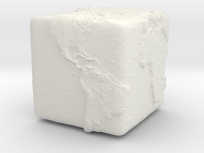 Cube Earth  in White Natural Versatile Plastic