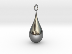 Drop 1 B Pendant B in Fine Detail Polished Silver