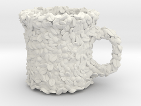 Coffee Bean Mug  in White Natural Versatile Plastic