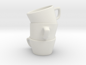 Three Cup Stl in White Natural Versatile Plastic