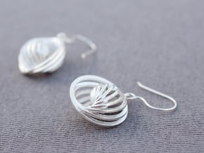 Concentric Earrings in Natural Silver