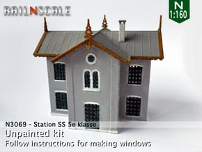 Station SS 5e Klasse (N 1:160) in White Natural Versatile Plastic