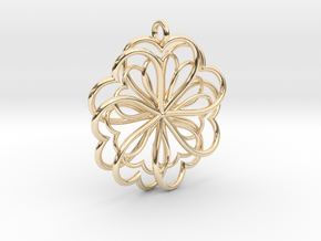 Hearts Flower in 14K Yellow Gold
