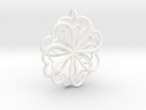 Hearts Flower in White Processed Versatile Plastic