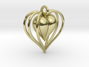 Hearts Cage in 18k Gold Plated Brass