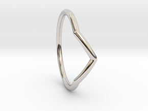 V ring (small) in Rhodium Plated Brass