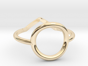 Two sides Ring Size M / 6 (Medium) in 14k Gold Plated Brass