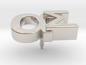 Aspie Symbol Lapel/Tie Pin in White Processed Versatile Plastic