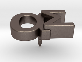 Aspie Symbol Lapel/Tie Pin in Polished Bronzed Silver Steel