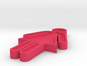 washroom key 100% scale in Pink Processed Versatile Plastic