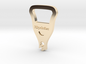 Bottle Opener - 3Dprintler  in 14K Yellow Gold