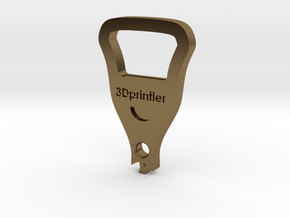 Bottle Opener - 3Dprintler  in Polished Bronze