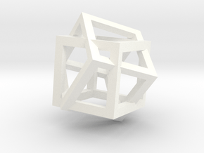 4d Cube in White Processed Versatile Plastic