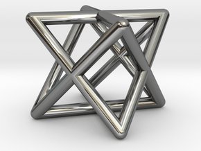 Mini-Merkaba - Rounded - 1cm in Fine Detail Polished Silver