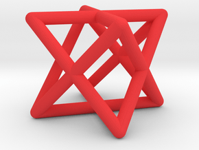 Mini-Merkaba - Rounded - 1cm in Red Processed Versatile Plastic